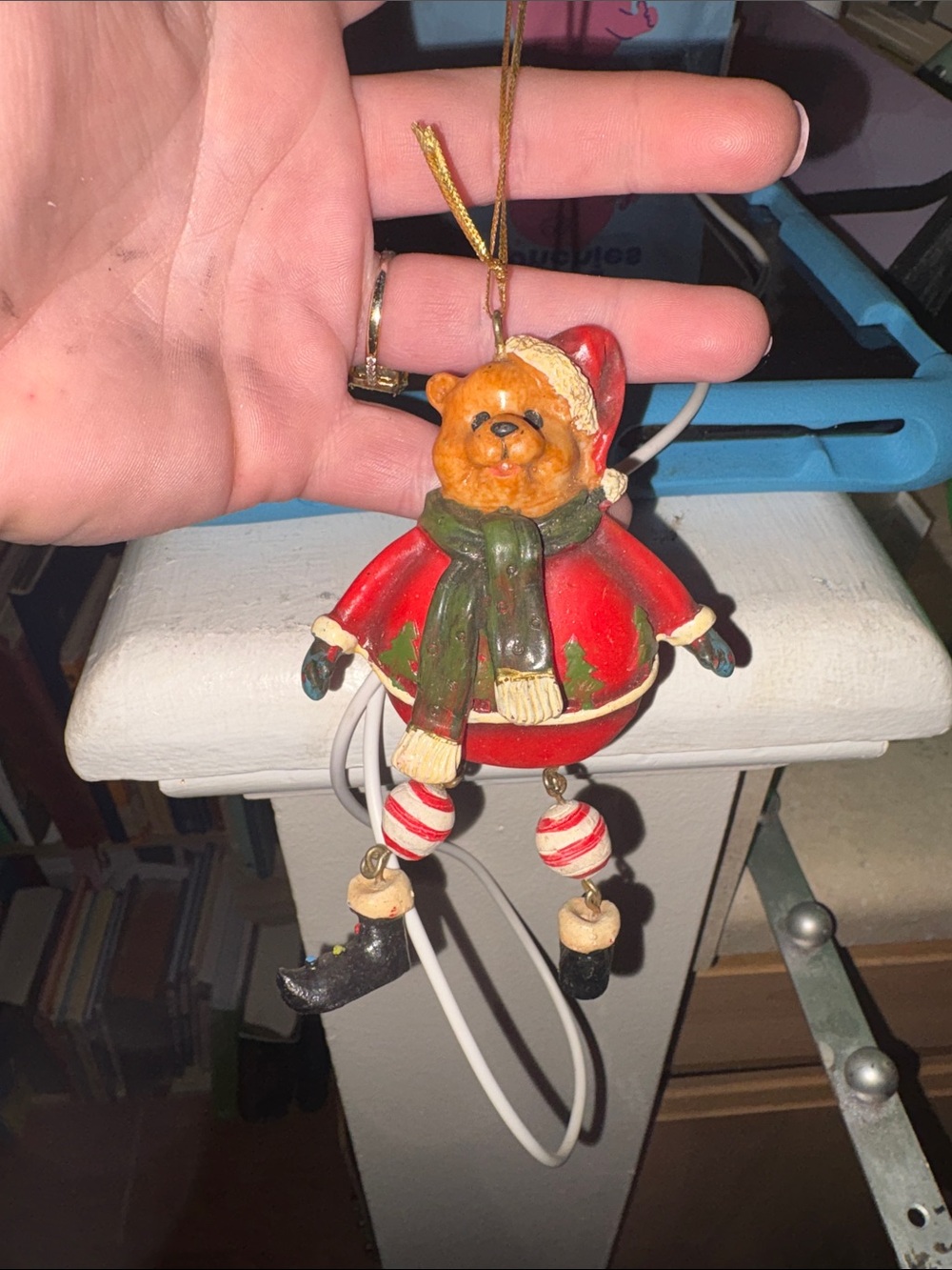 Cute Bear Christmas Ornament - Red & Green